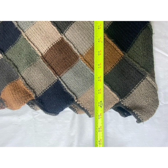 Peruvian Connection 100% Merino Wool Diamond Pattern Sweater Brown Green Size S - Picture 5 of 8